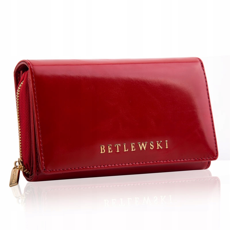 

Женский кожаный Betlewski Premium кошелёк с защитой RFID 10,5 х 16 х 4 см (BPD-OL-513) красный