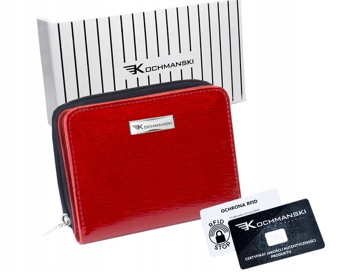 

Женский кошелёк натуральная кожа Kochmanski RFID 9.8 х 11.2 х 3 см красный с черным (RFID K-SH2-41375-4168)