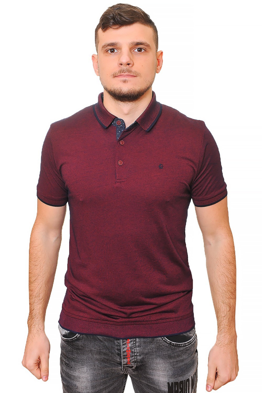 

Футболка-поло LE GUTTI 20-1537-05 XL бордовая