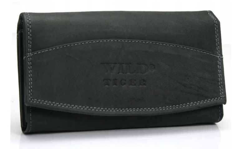 

Большой женский кошелек из нубука 10 х 18 х 3 см Wild Tiger (ZD-28-042M) черный