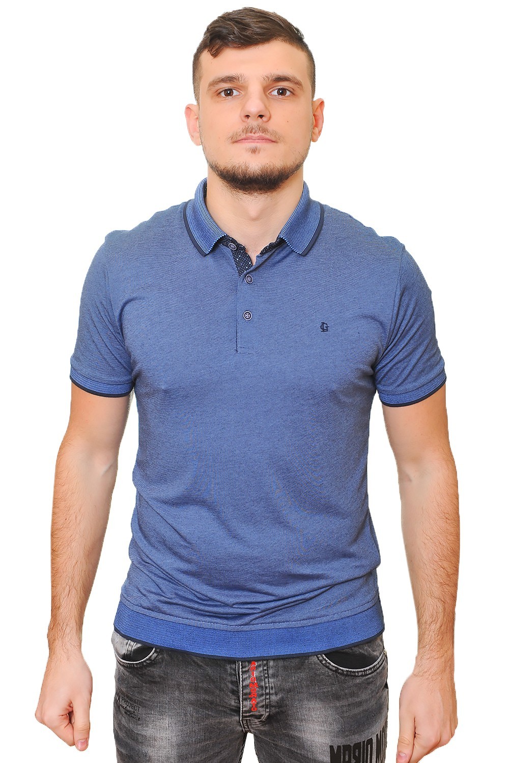 

Футболка-поло LE GUTTI 20-1537-57 L синяя