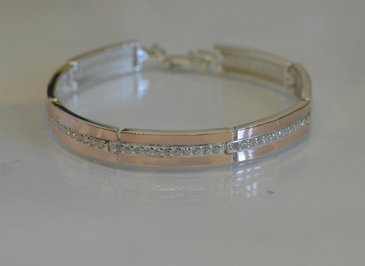 

Серебряный браслет с накладками из золота Silver Style Бр9
