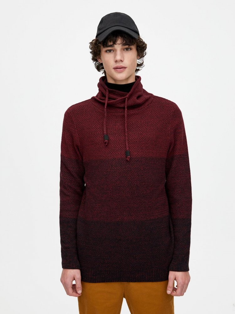

Свитер Pull & Bear 5558/502/606-ACAR S Бордовый в черные узоры