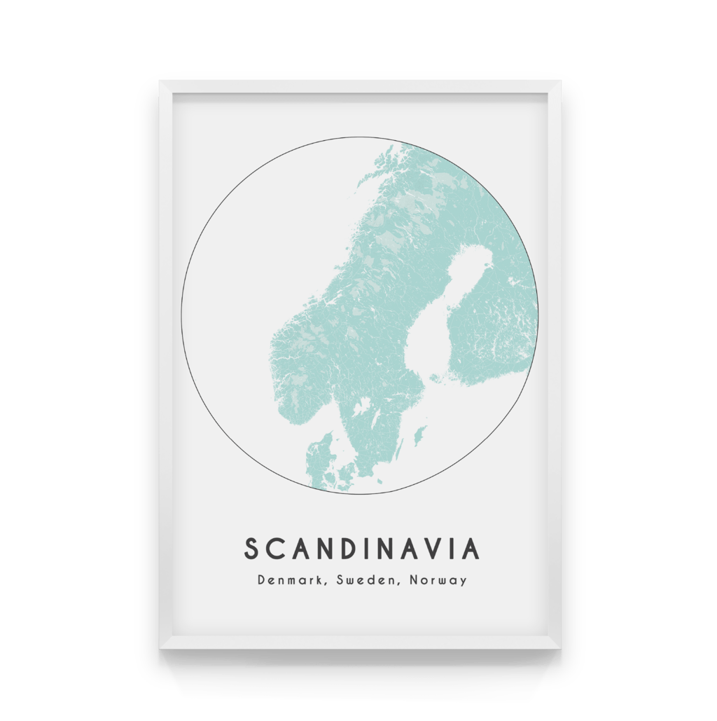 

Постер в рамке SCANDINAVIA MAP 40x50 см