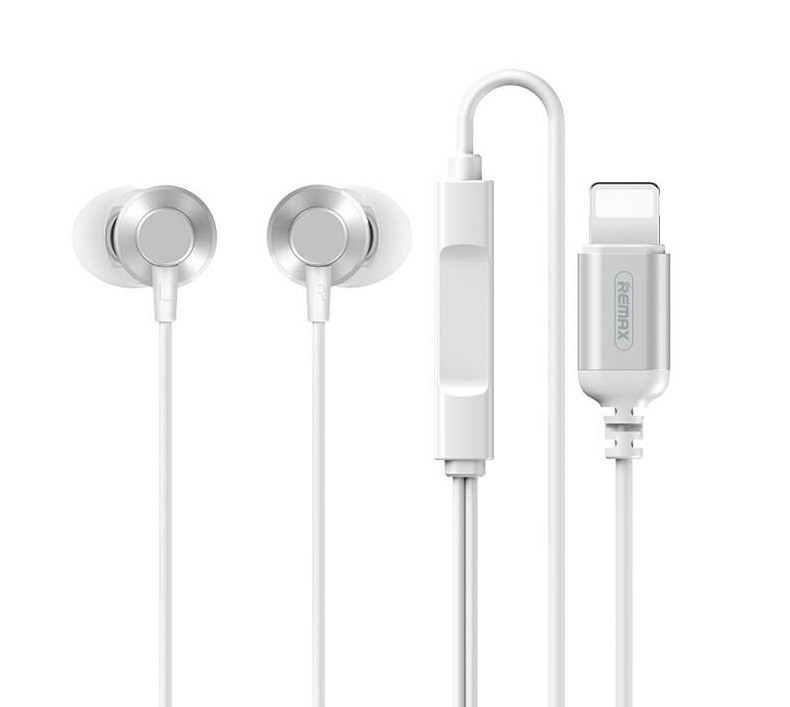 

Наушники Remax Lightning Metal Wired Earphone для iPhone 7/8/Х/11/12/13 silver