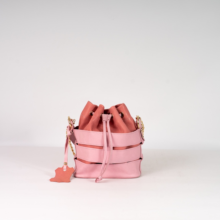 

Женская кожаная сумка-мешок КСЕНИЯ №008-19К/1 20x12x23 Розовый