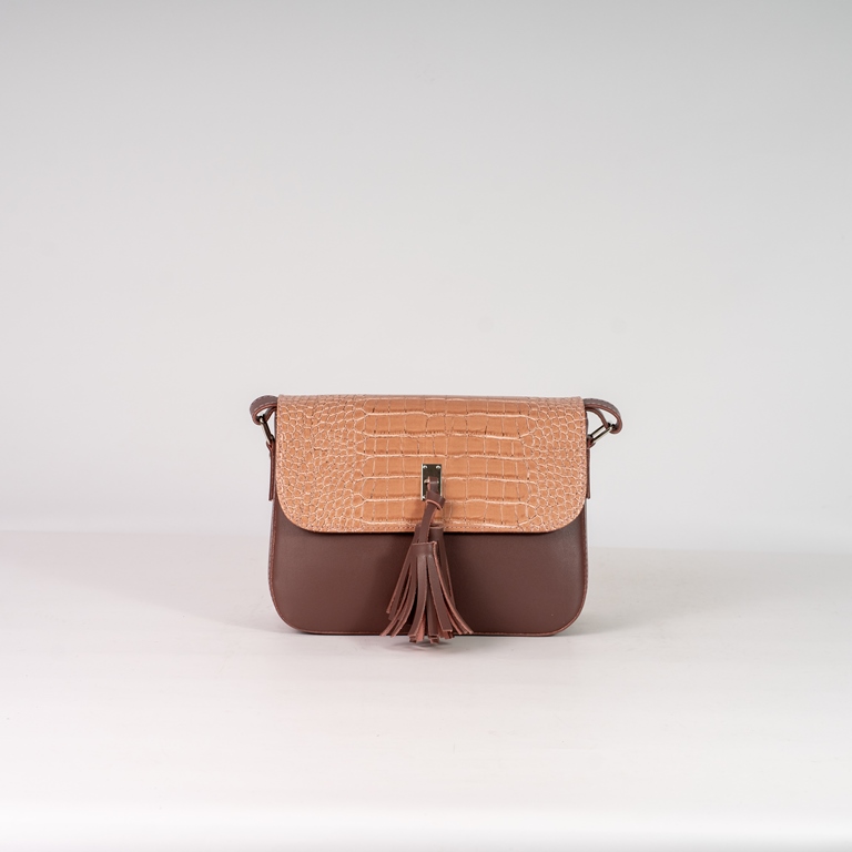 

Женская сумка кросс-боди КСЕНИЯ №33-20/2 26x11x20 Темная пудра+пудра