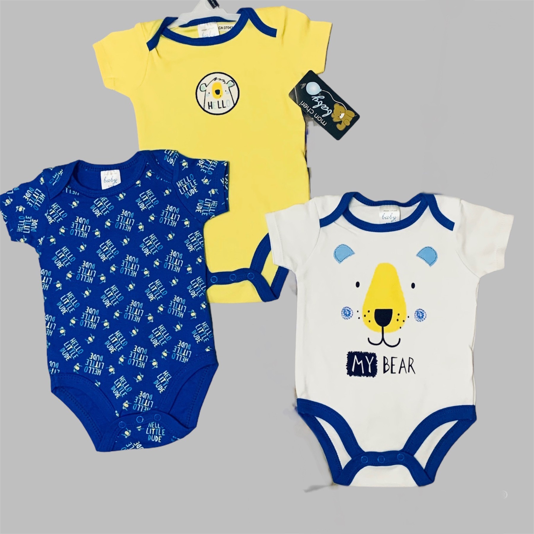 

Боди 3 шт Mon cheri baby 0/3 мес 56-62 см Разноцветные