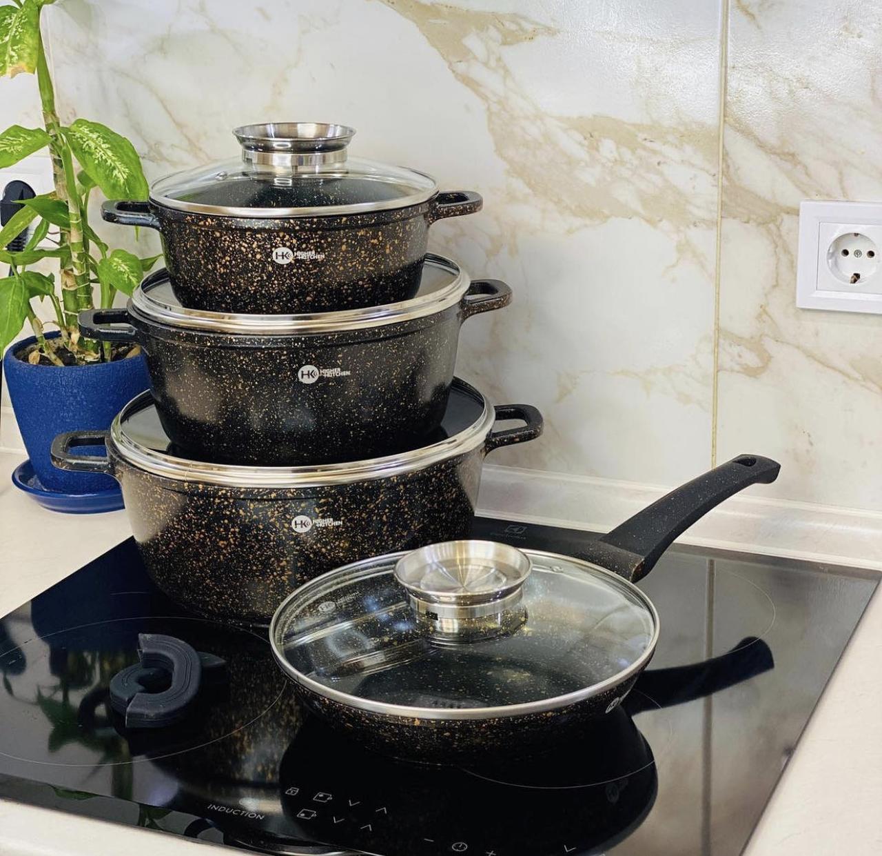 

Набор кастрюль и сковорода Higher Kitchen HK-310 Brown
