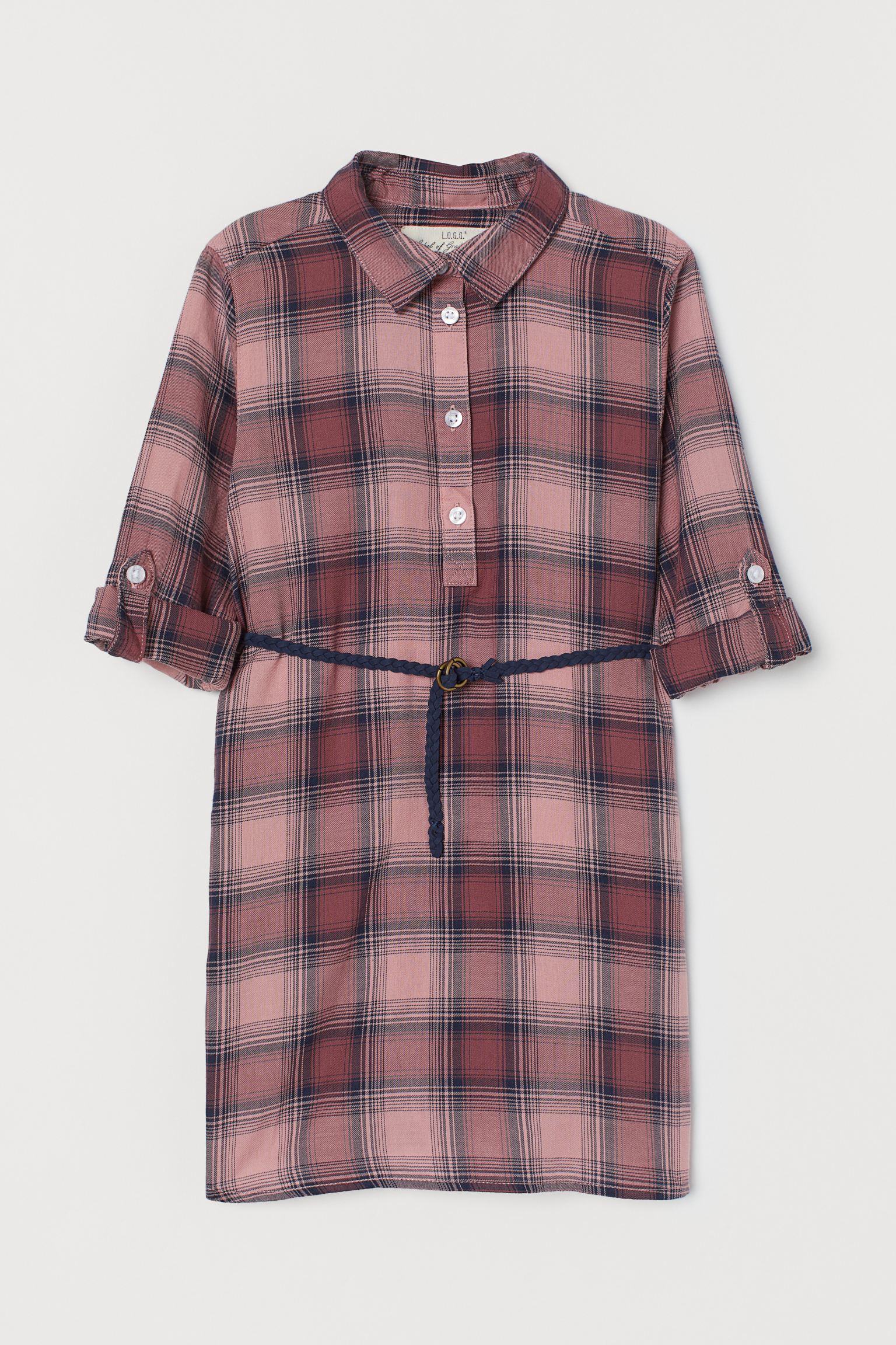 

Платье рубашка H&M 98см розовый клетка 912755781