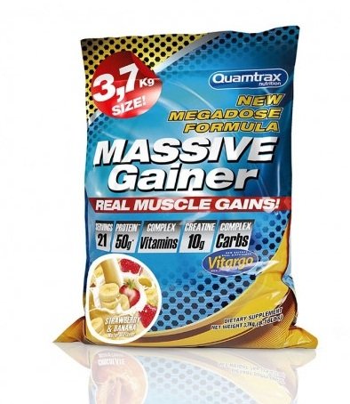 

Massive Gainer Quamtrax /21 servings/ Strawberry Banana 3700 г