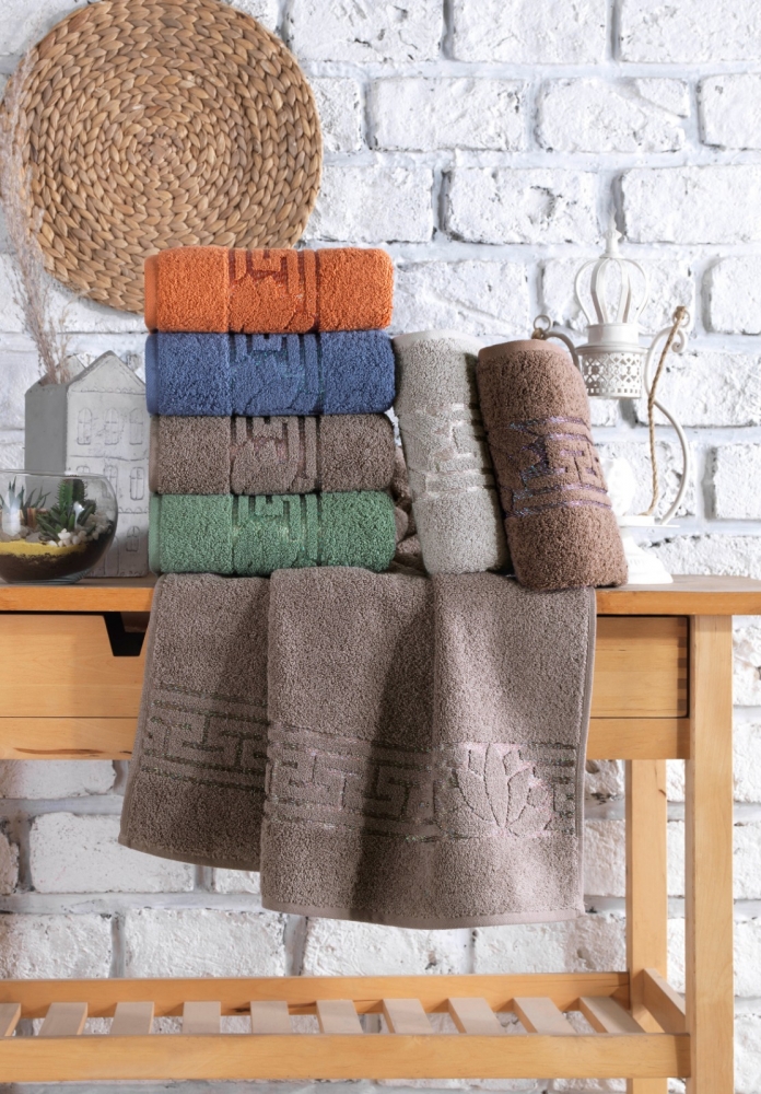 

Набор полотенец для лица Gulcan MicroCotton 50*90 см махровые банные 6 шт арт.2748_gulcan_simli_grek