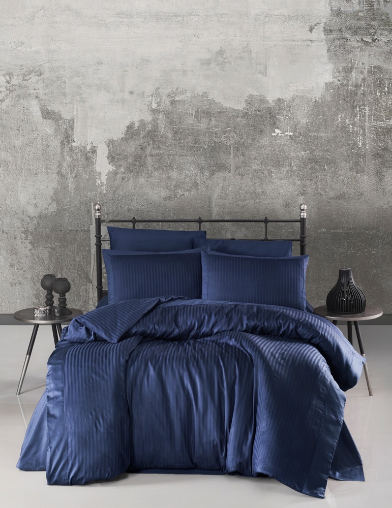 

Комплект постельного белья Ecosse Satin Евро сатин синий арт.2013_lacivert_dark_blue