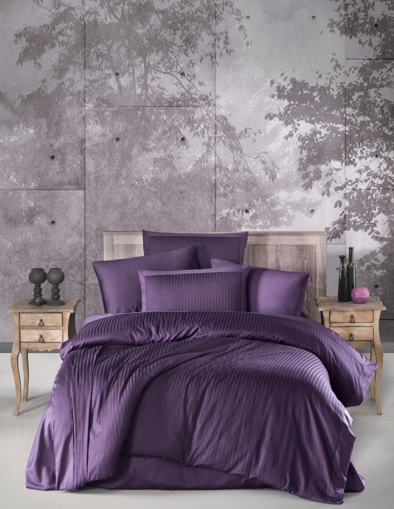

Комплект постельного белья Ecosse Satin Евро сатин фиолетовый арт.2013_mor_purple