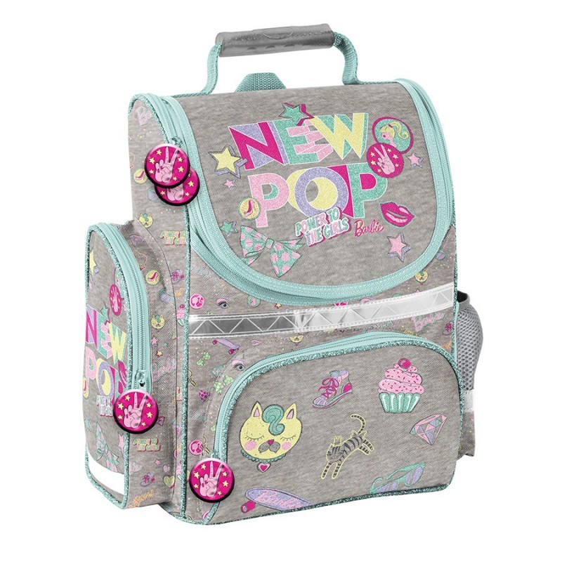 

Рюкзак школьный каркасный Paso Barbie New Pop 36x28x15 см серый BAX-525