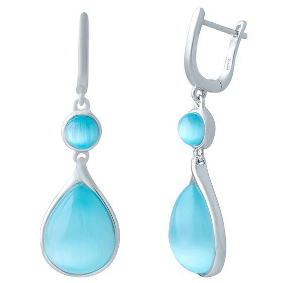 

Серебряные серьги SilverAlex с кошачим глазом