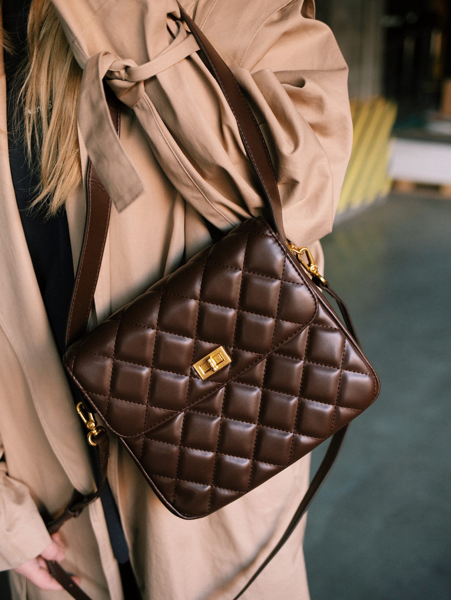 

Женская сумка Bagsmini Squares Bag Brown Коричневая