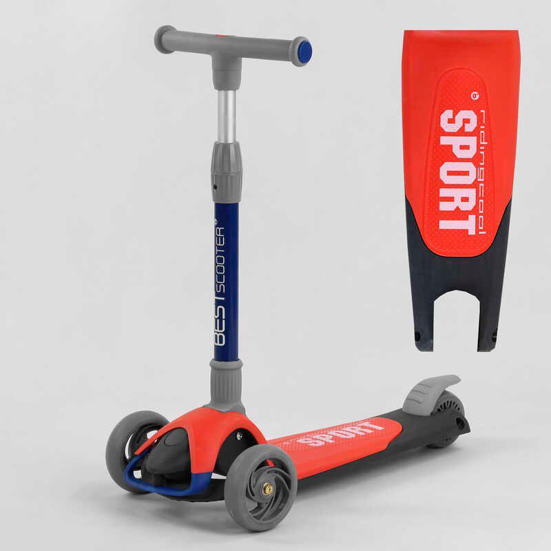 

Самокат трехколесный F-44077 Best Scooter, КРАСНЫЙ, складной алюминиевый руль, 3 колеса PU со светом, d=120*35мм
