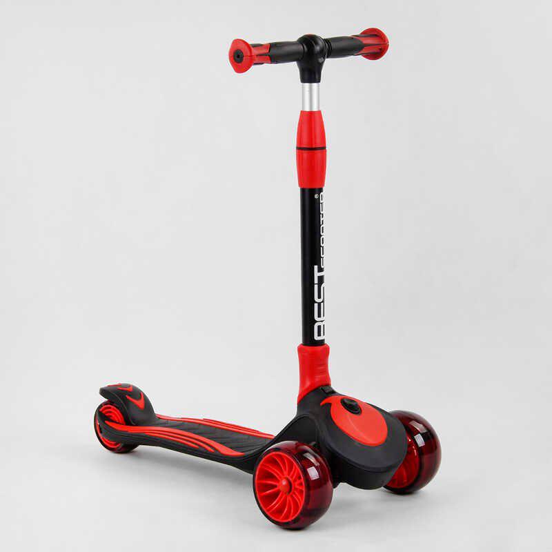 

Самокат трехколесный С-01618 Best Scooter складной алюминиевый руль, 3 колеса PU со светом, d=12 см