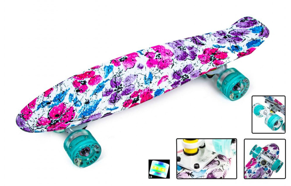 

Penny Board "Fish" Маки. Светящиеся колеса.