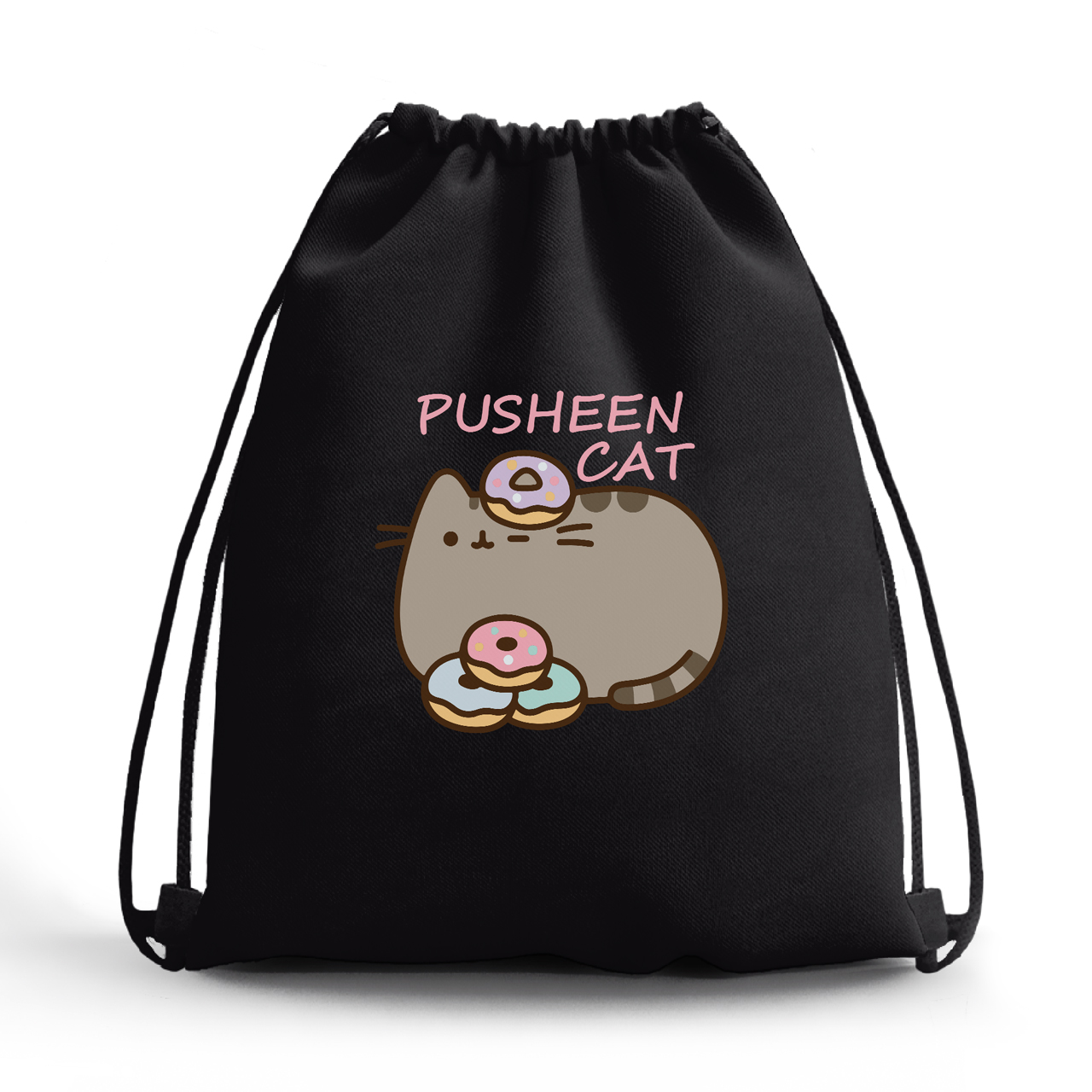 

Сумка для обуви Кот Пушин (Pusheen Cat) (10428-3346-2) Чёрная