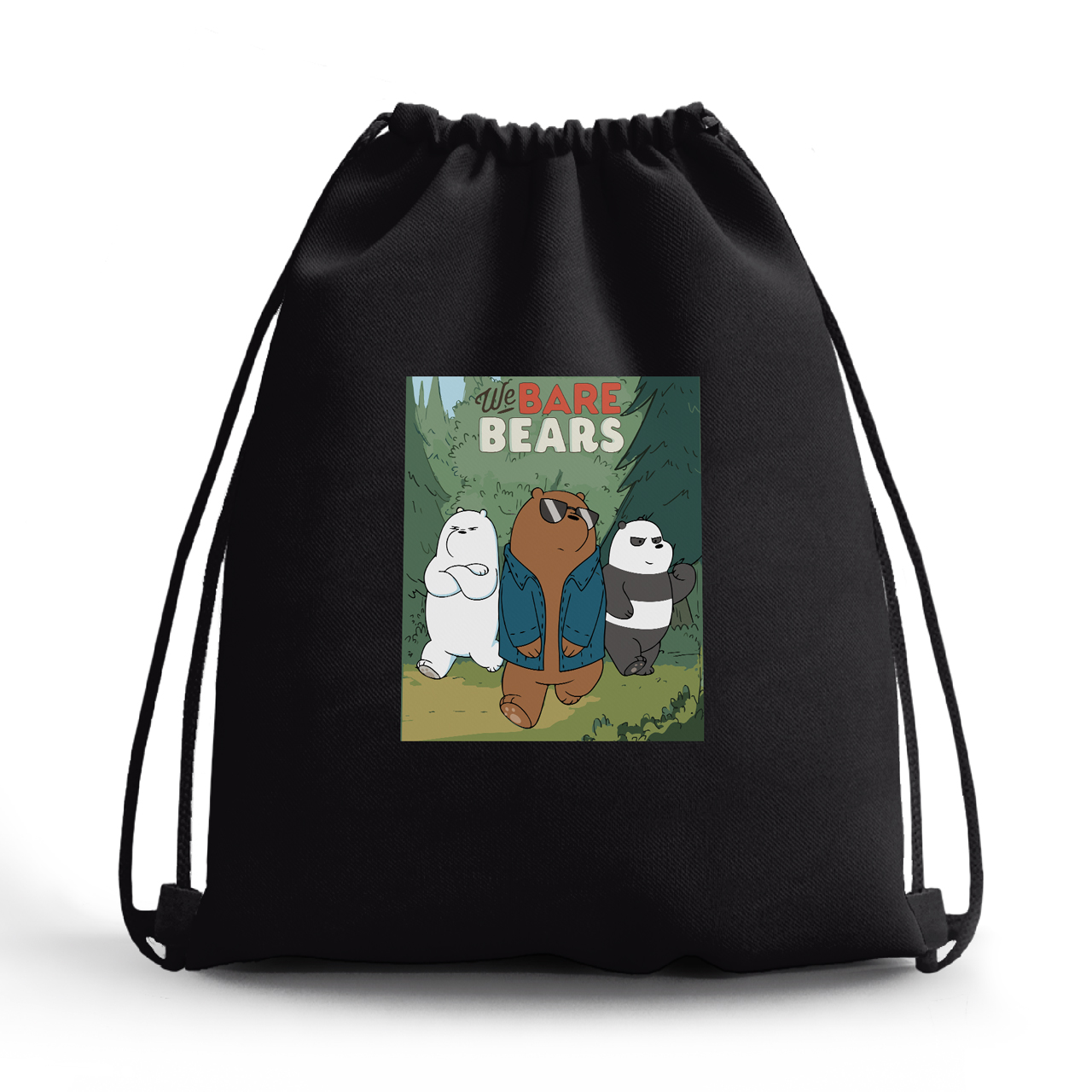 

Сумка для обуви Вся правда о медведях (We Bare Bears) (10428-2664-2) Чёрная
