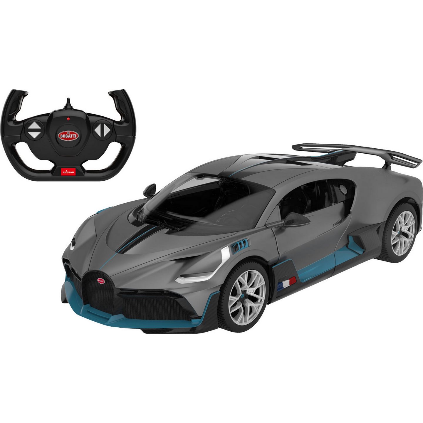

Машинка на радиоуправлении Bugatti Divo с рулём серая 1:14 R-70770