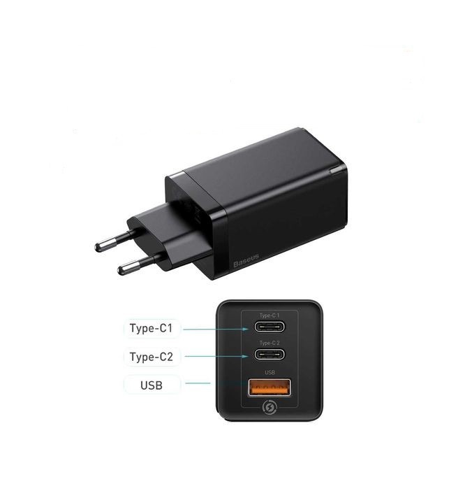 

Скоростное зарядное устройство Baseus 65W GAN 2 PRO USB + 2 Type-C 5A