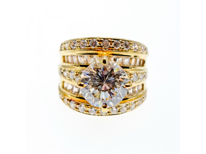 

Серебряное кольцо в позолоте с фианитами Роскошь Sky Jewelry 002609