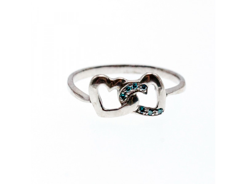 

Серебряное Кольцо с камнями Аквамарин *Сердца* Натуральный Sky Jewelry 002160