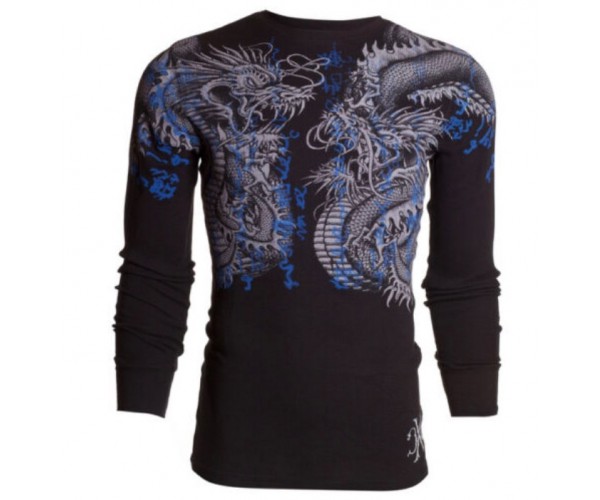 

Футболка с длинным рукавом  XTREME COUTURE by AFFLICTION Men LONG SLEEVE THERMAL Shirt DOUBLE UP Dragons, Футболка с длинным рукавом 3XL XTREME COUTURE by AFFLICTION Men LONG SLEEVE THERMAL Shirt DOUBLE UP Dragons