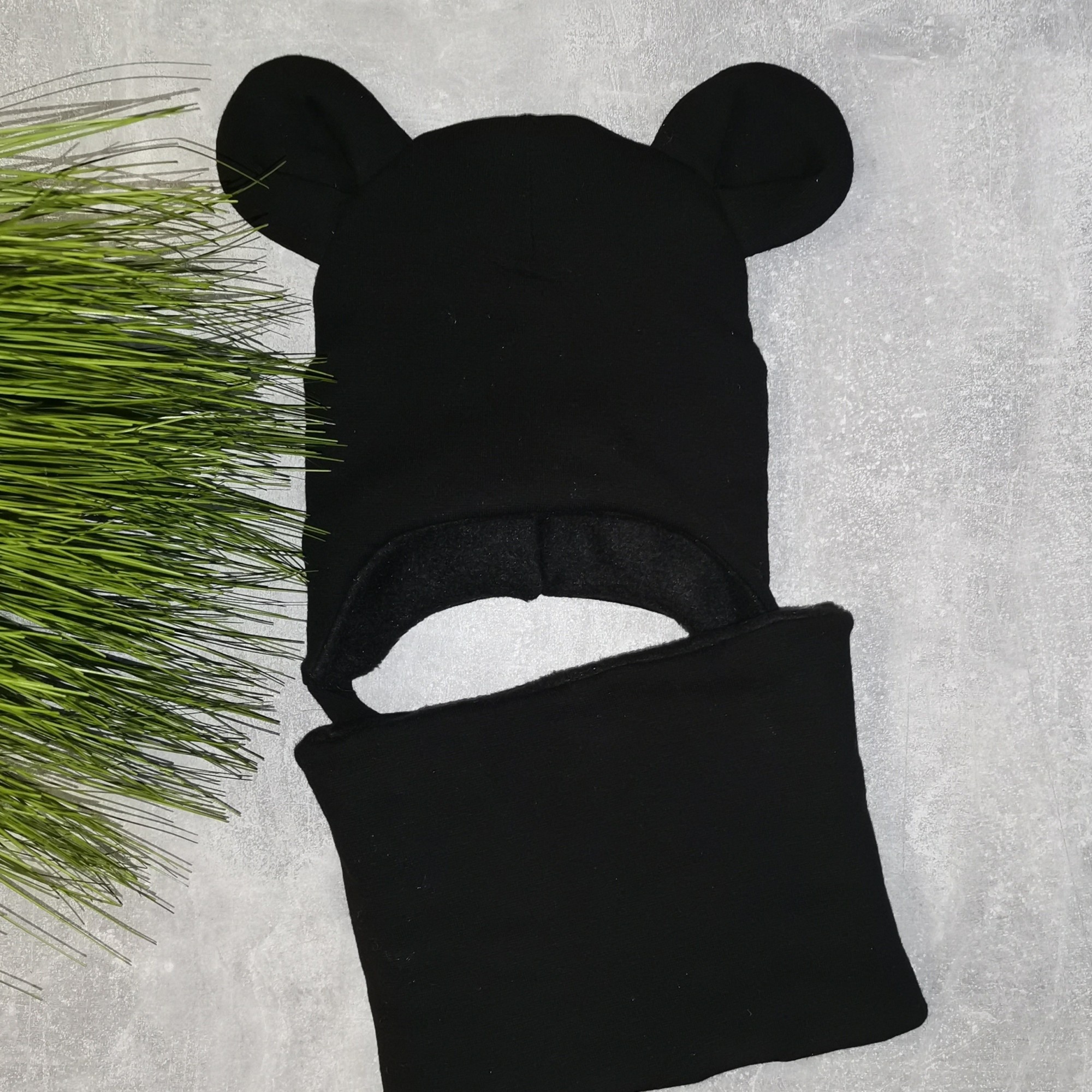 

Зимний набор шапочка и шарф Amika_brand с любой надписью размер 48-50 черный 0112