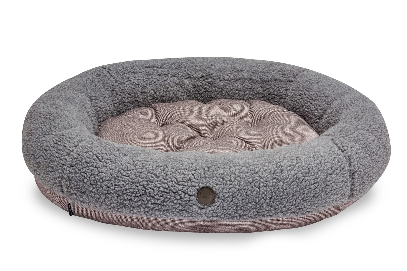 

Овальный лежак серо-коричневый Bagel Fur Gray M (75х65 см ) Harley & Cho BGL-HL-18-5