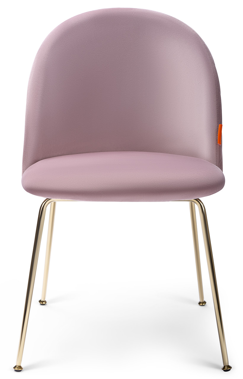 

Стул обеденный розовый с мягкой бархатной оббивкой Carveli Bella Pink velvet