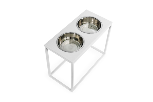 

Миски на подставке белый камень Dinner Stone + White XL20 (52x26x20cm высота/ Миски 1,8л / Диаметр 20 см) Harley & Cho BGL-HL-808