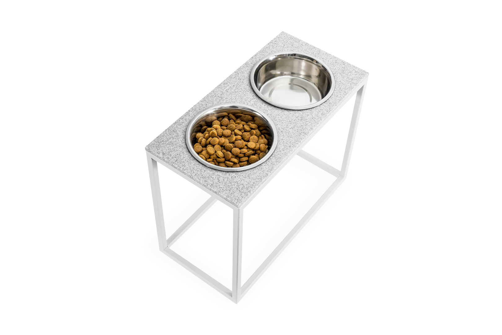 

Миски на подставке камень соль с перцем Dinner Stone Pepper Stone + White XL40 (52x26x40cm высота/ Миски 1,8л / Диаметр 20 см) Harley & Cho BGL-HL-801