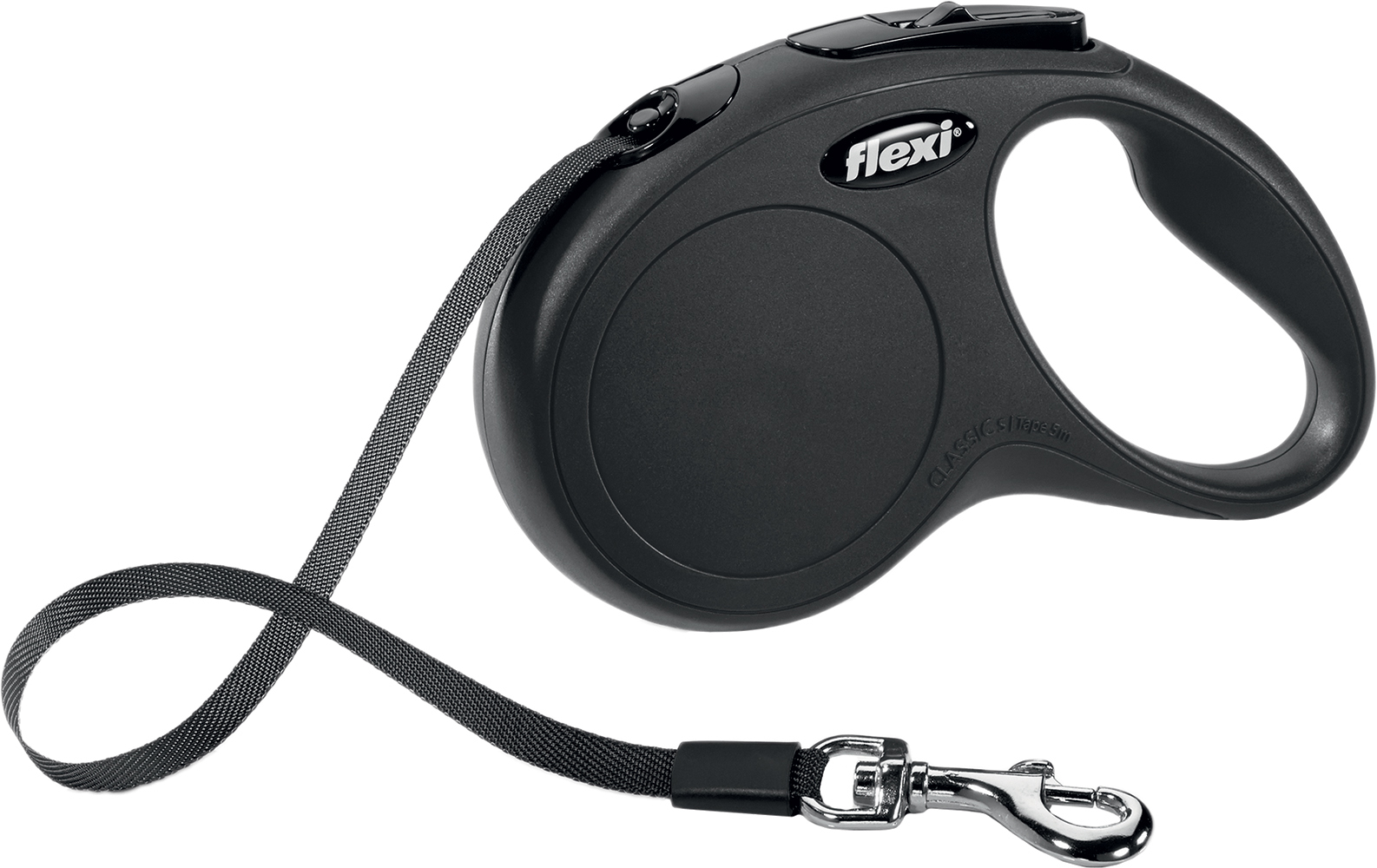 

Поводок - рулетка для собак 8 м до 50 кг flexi New CLASSIC Tape Leash L черная Flexi BGL-FL-128