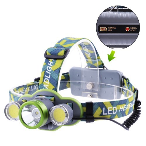 

Налобный фонарь 2133-T6+2COB, ЗУ micro USB, 2х18650/3xAA, signal light.
