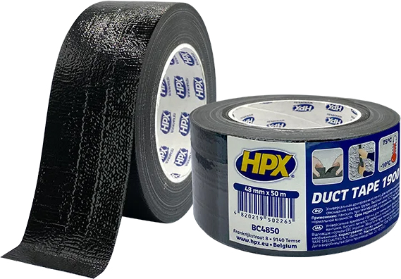 

Универсальная армированная лента HPX Duct Tape 1900 48 мм х 50 м Черная (BC4850)