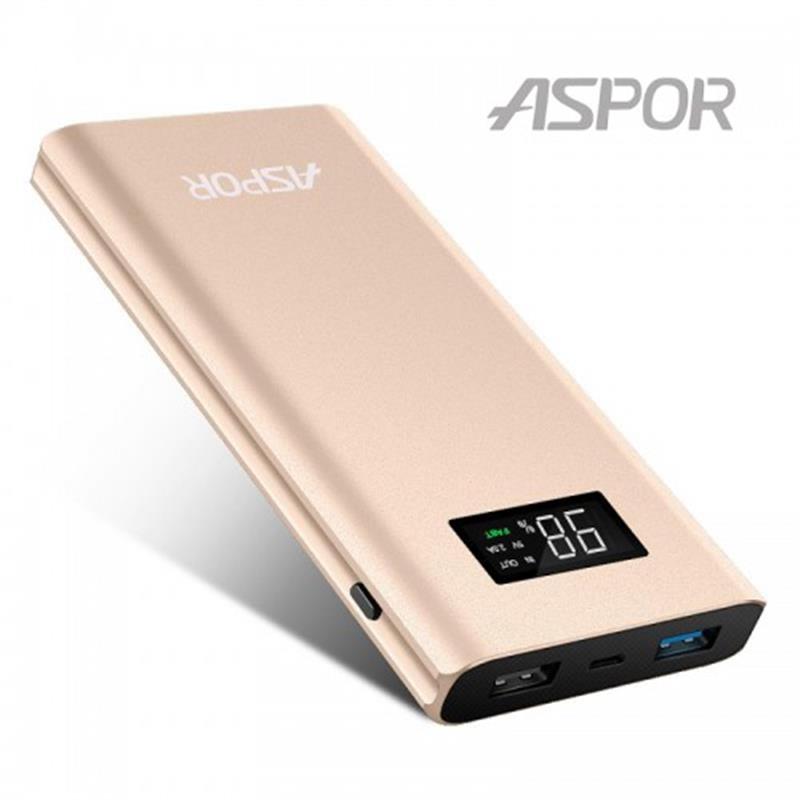 

Универсальная мобильная батарея Aspor Q388 10000mAh Gold