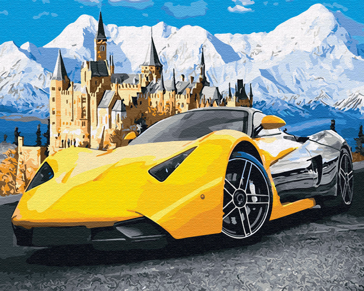 

Картина по номерам / анти-стресс раскраска Brushme Lamborghini у замка