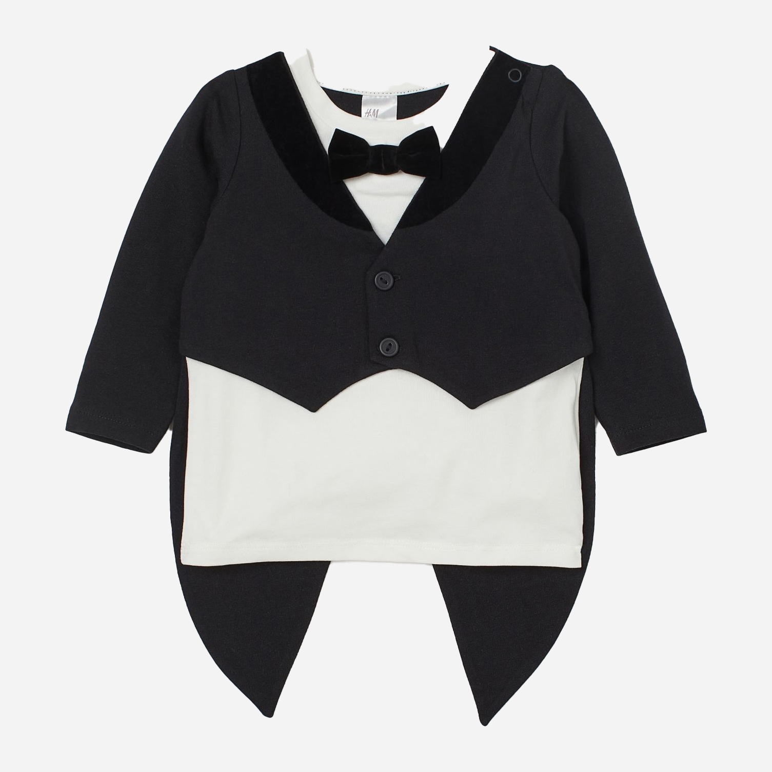 

Футболка с длинным рукавом H&M 911-808966 86 см Черно-белая