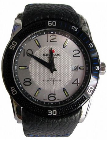 

Мужские наручные часы Seculus 4487.2.715 wht, ss tr-b blu tracks, blk blu strap