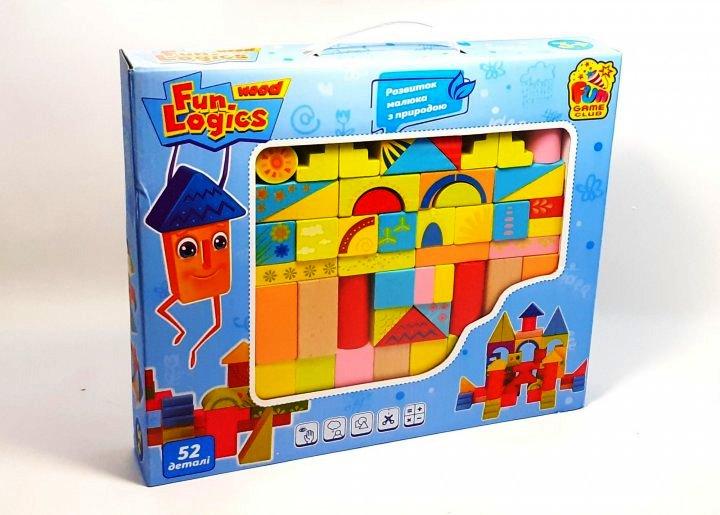 

Деревянный детский конструктор Fun Game 52 детали