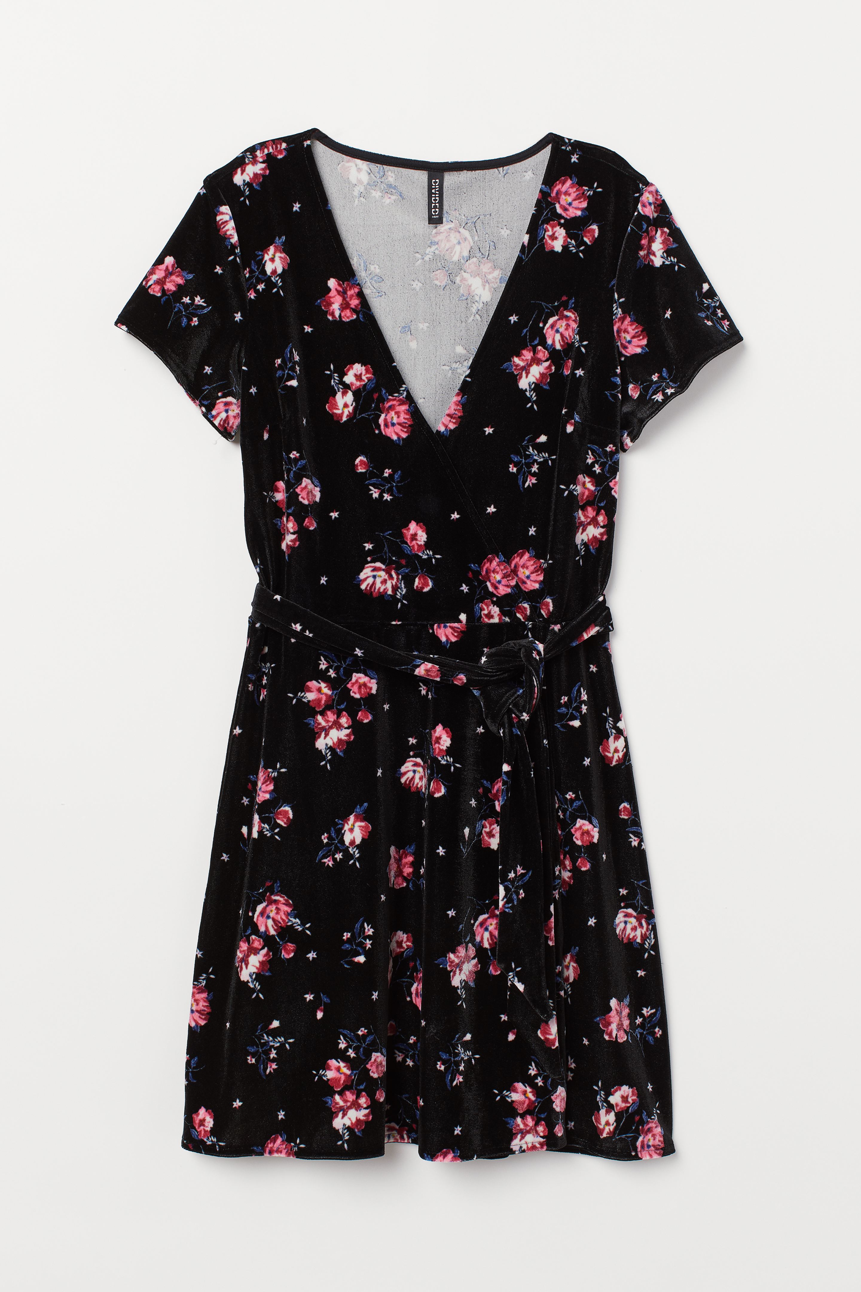 

Платье H&M  черный цветы 6740108, Платье H&M 32 черный цветы 6740108