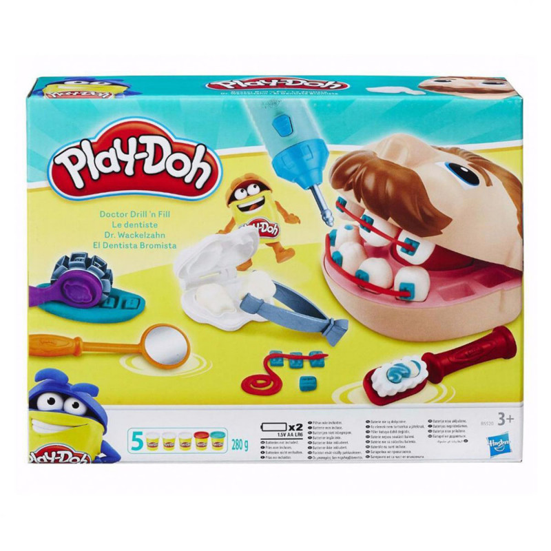 

Набор пластилина Play Doh Зубастик (стоматолог, дантист), 5 цветов (PD8605)