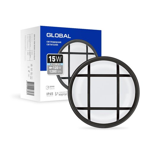 

Светильник LED Global 15W 5000K 1200LM черно-белый (12009396)