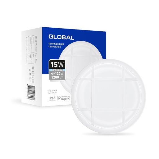 

Светильник LED Global 15W 1200LM 5000K круглый (12009403)