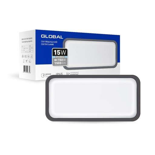 

Светильник LED Global 15W 1200LM 5000K прямоугольный (12009361)