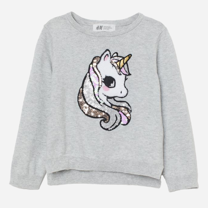 

Джемпер H&M 60739889 122-128 см Серый/Единорог (6666000164230)